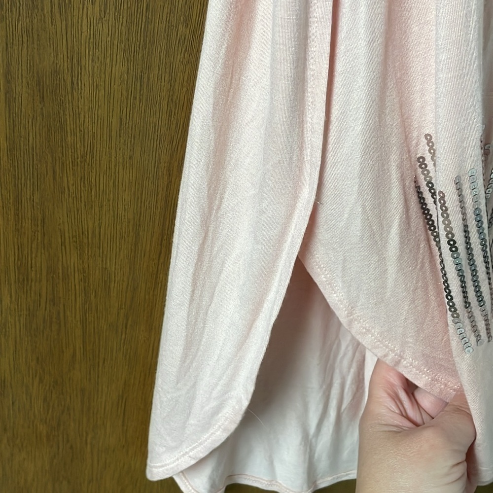 Apt 9 size large pink tunic top with sequins patt… - image 4